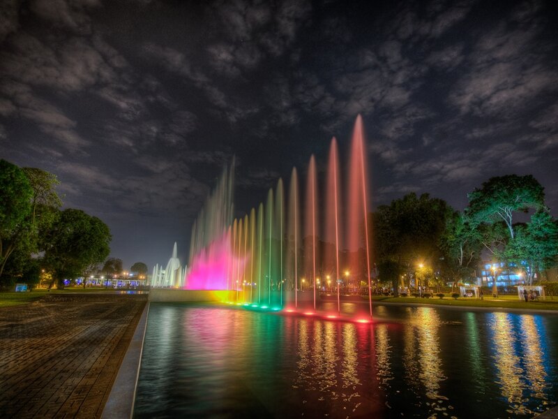Colorful Fountain Display