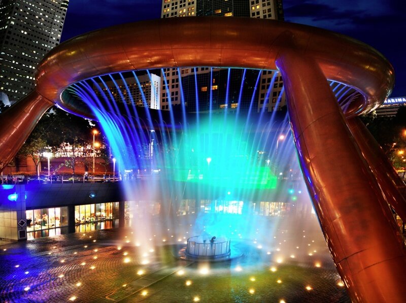 Colorful Fountain Sculpture — Blue