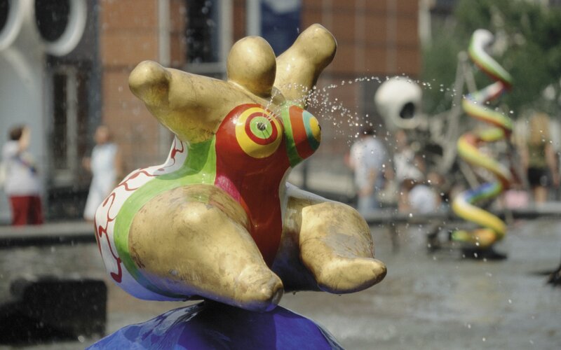 Colorful fountain sculpture