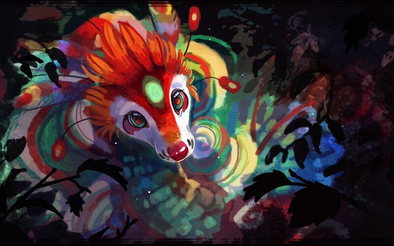 Colorful Fox-like Creature