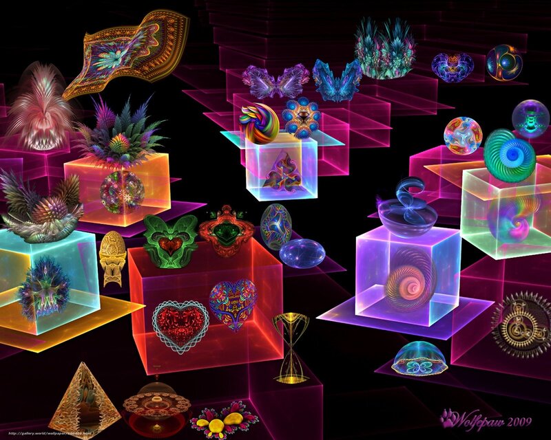 Colorful fractal art collection