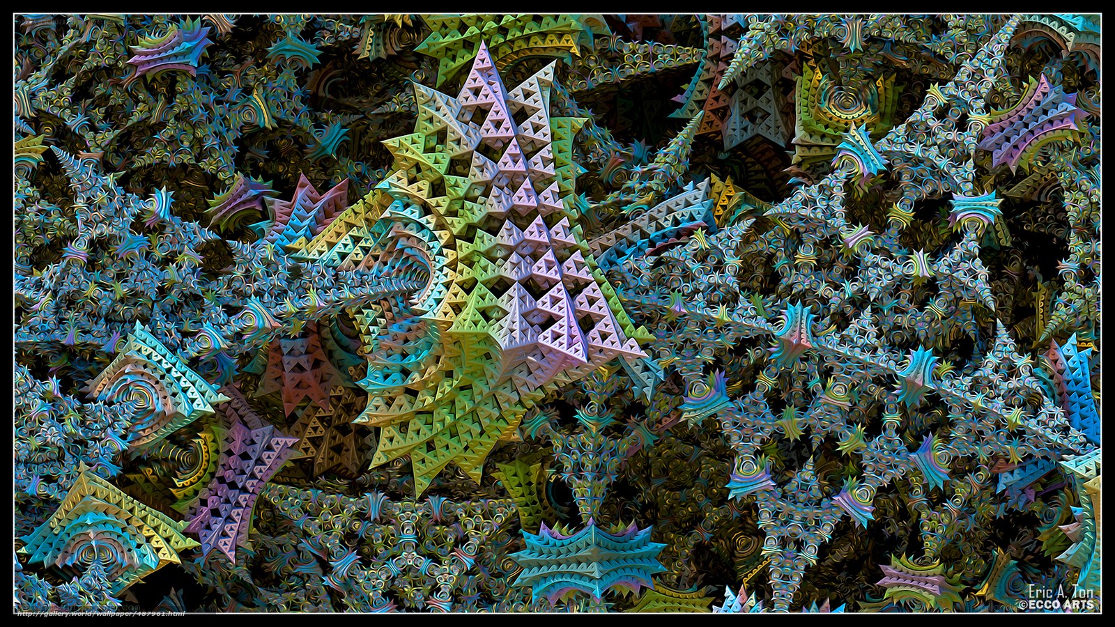 Colorful fractal art pattern