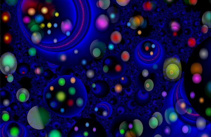 Colorful Fractal Bubbles — Blue