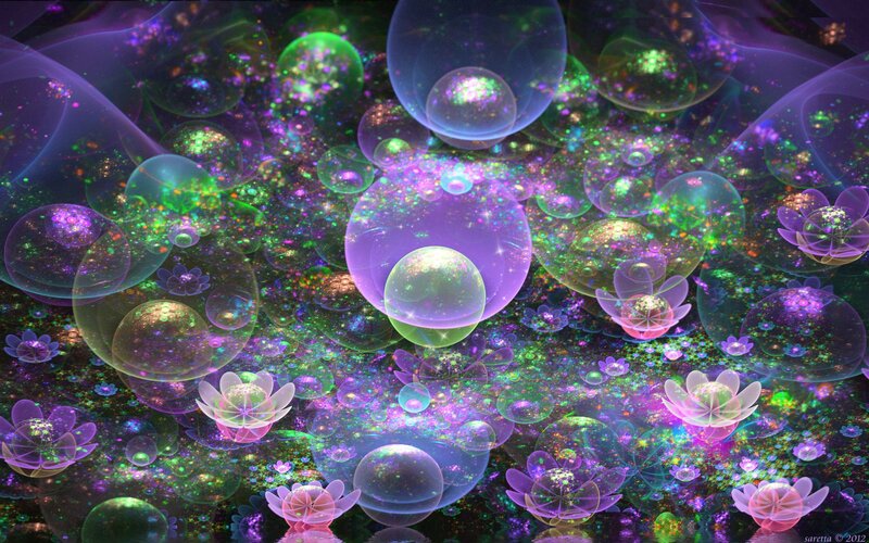 Colorful Fractal Bubbles — Purple, Dreamy