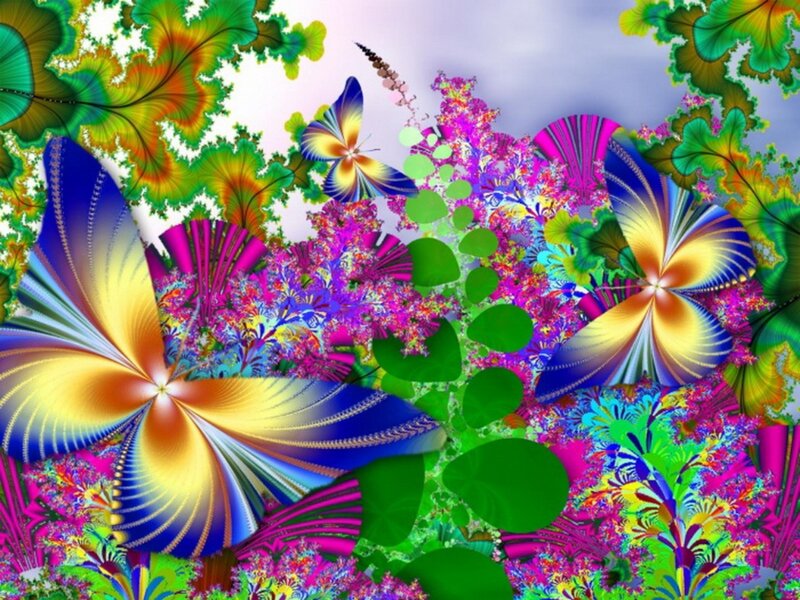 Colorful Fractal Butterflies — Blue