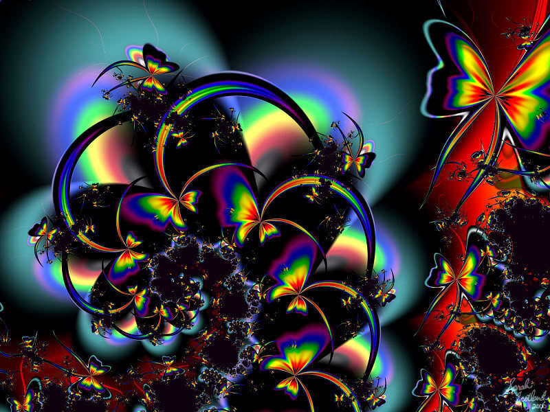 Colorful fractal butterfly art