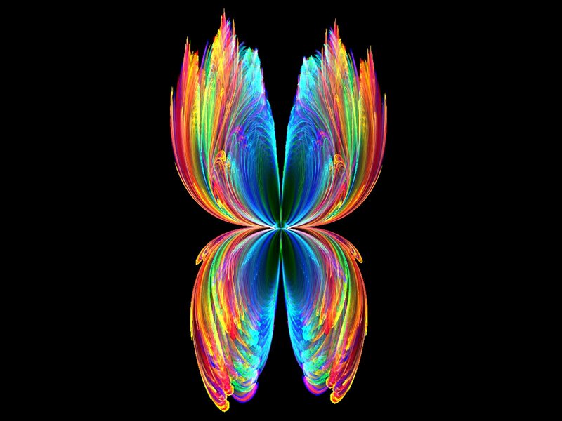 Colorful Fractal Butterfly — Blue