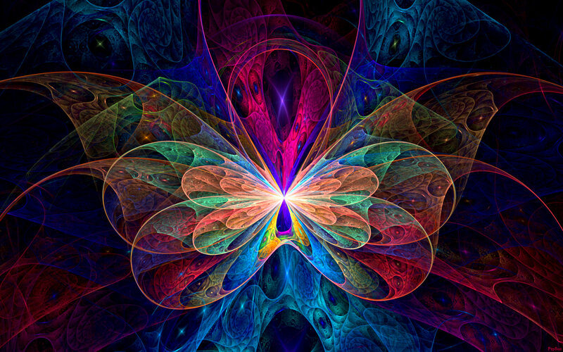 Colorful Fractal Butterfly — Blue, Vibrant