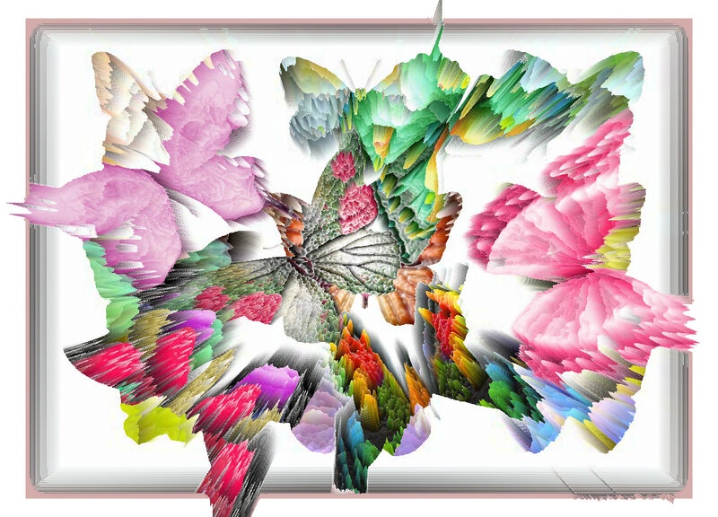 Colorful Fractal Butterfly — Pink, Vibrant