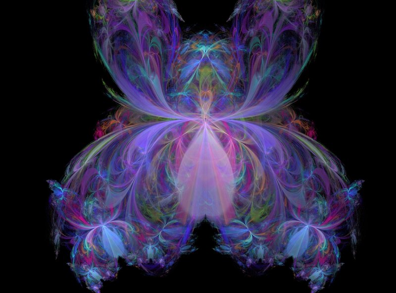 Colorful Fractal Butterfly — Purple, Ethereal, Abstract
