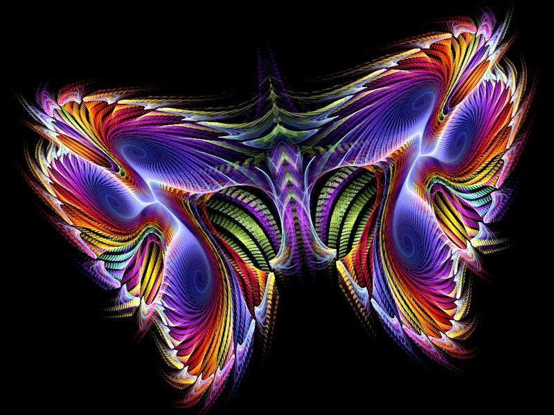 Colorful Fractal Butterfly — Purple