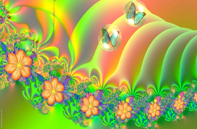 colorful fractal butterfly scene