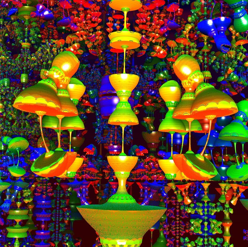 Colorful Fractal Chandeliers