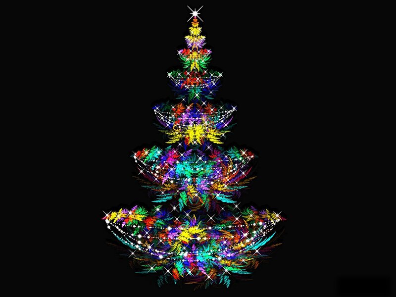 colorful fractal christmas tree