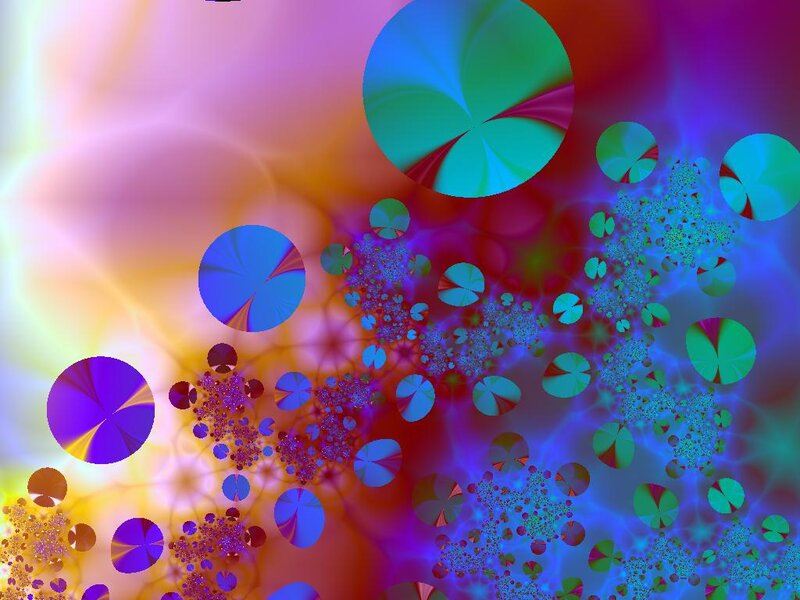 Colorful Fractal Circles — Blue