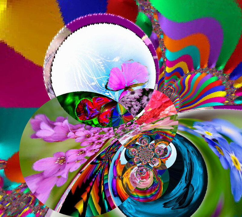 Colorful Fractal Collage