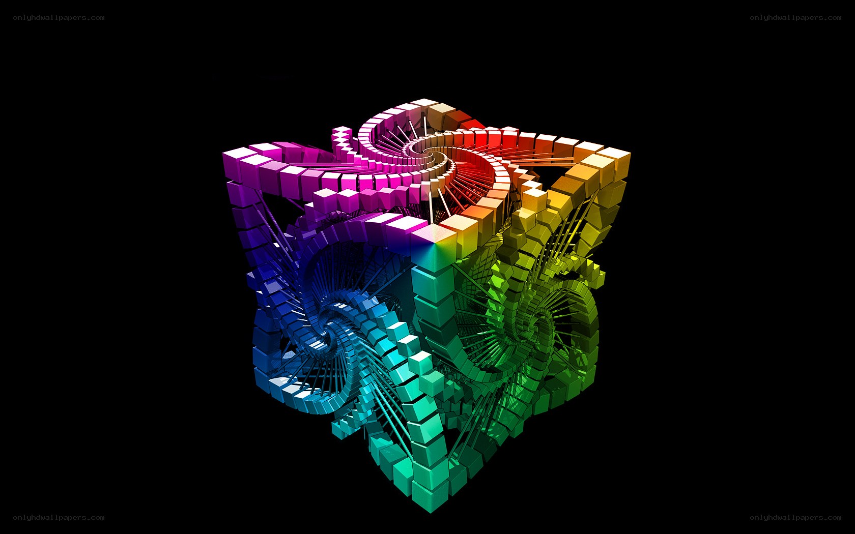 colorful fractal cube structure