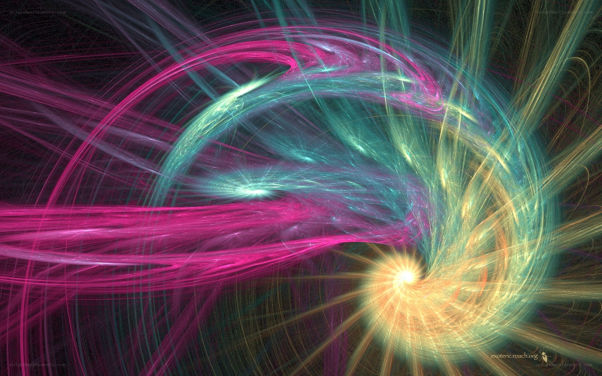 Colorful fractal energy swirl