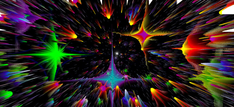 Colorful Fractal Explosion — Black