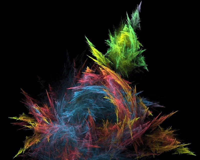 Colorful Fractal Explosion — Green, Dynamic