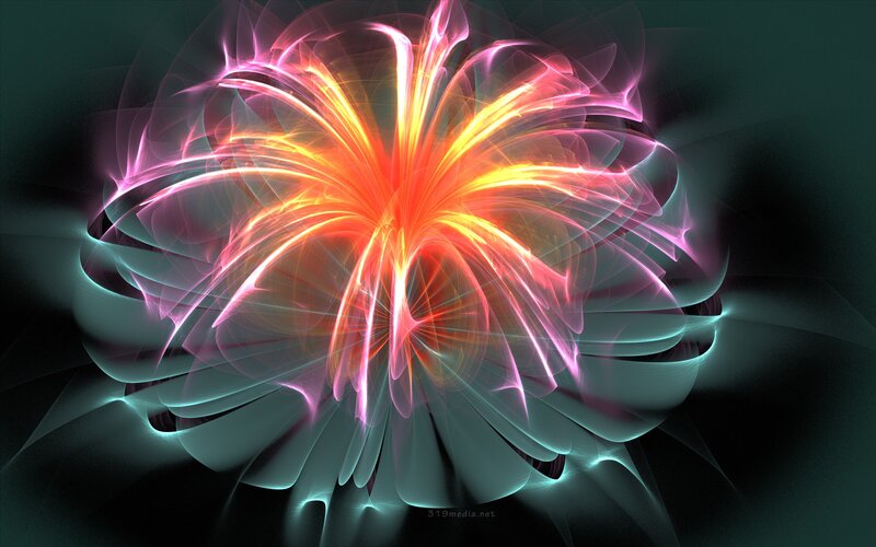 Colorful Fractal Explosion — Orange