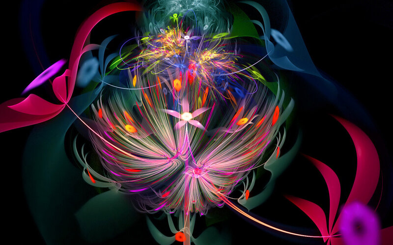 Colorful Fractal Explosion — Pink
