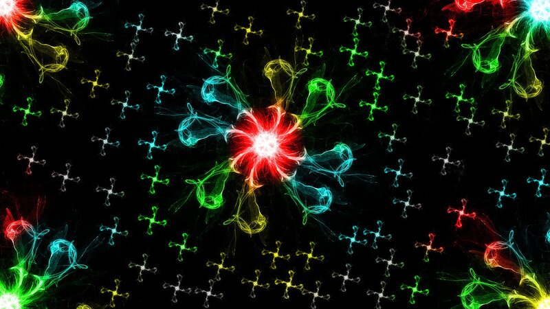 Colorful Fractal Explosion — Red, Energetic, Digital Art