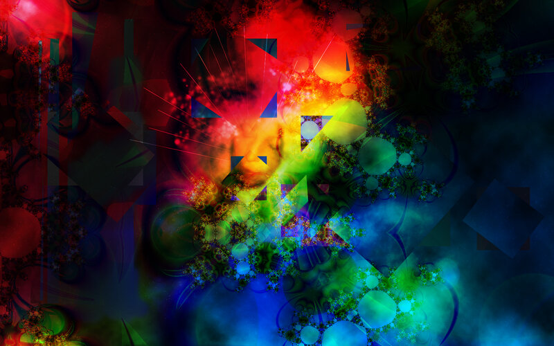 Colorful Fractal Explosion — Red