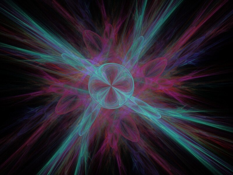 Colorful Fractal Explosion — Teal