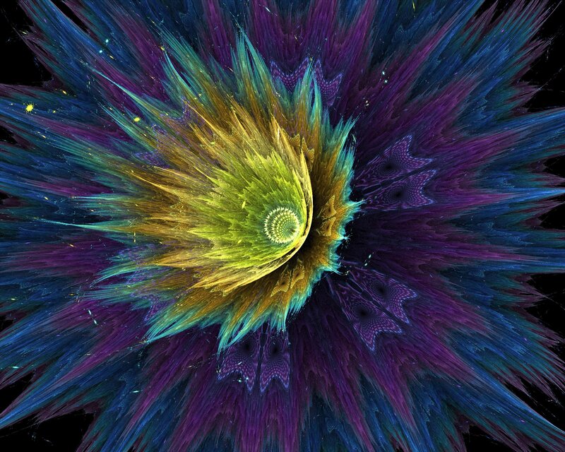 Colorful Fractal Explosion — Yellow