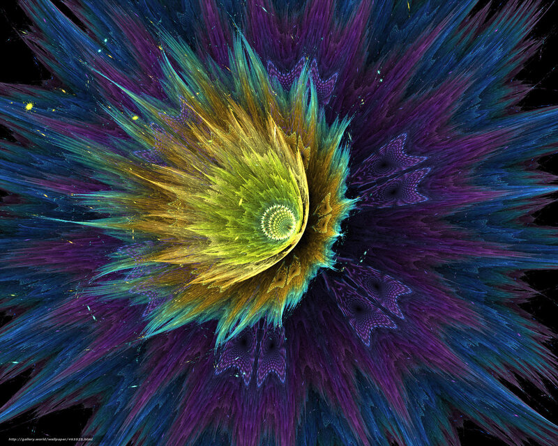 Colorful Fractal Explosion — Yellow, Vibrant