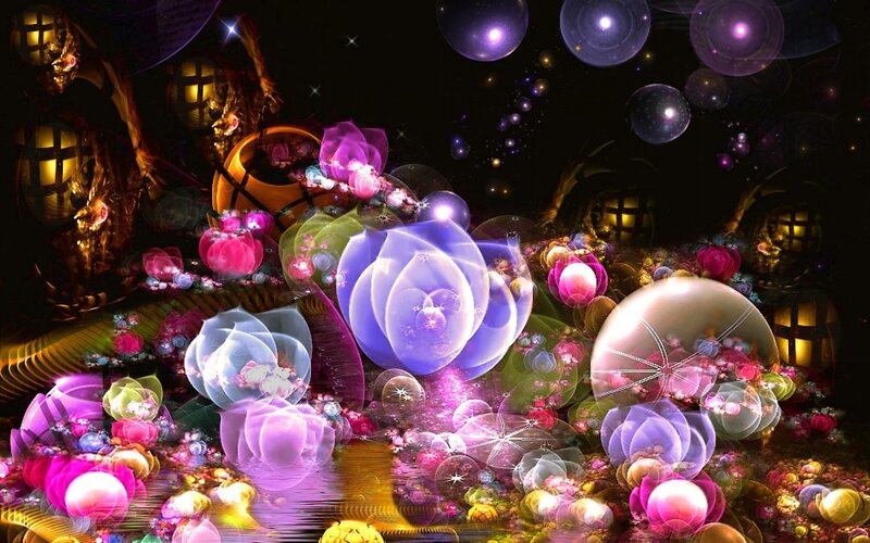 colorful fractal fantasy landscape