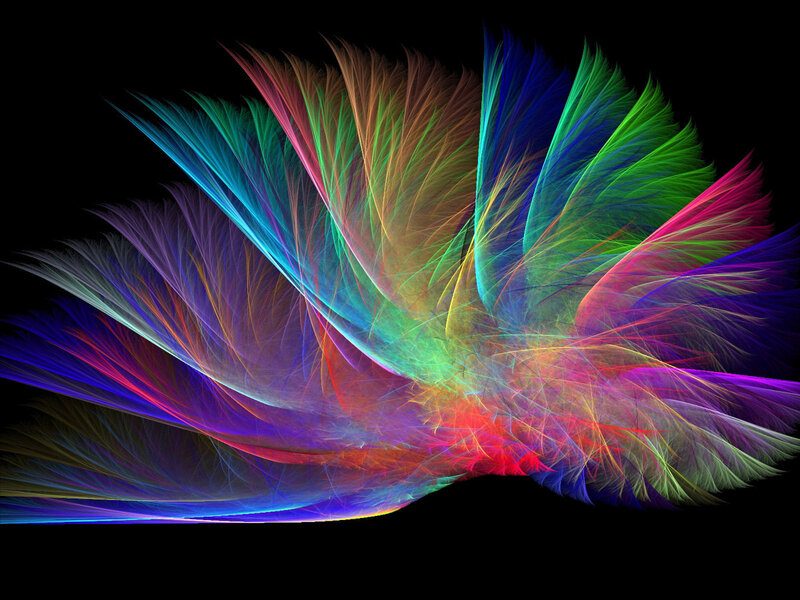 Colorful fractal feather design