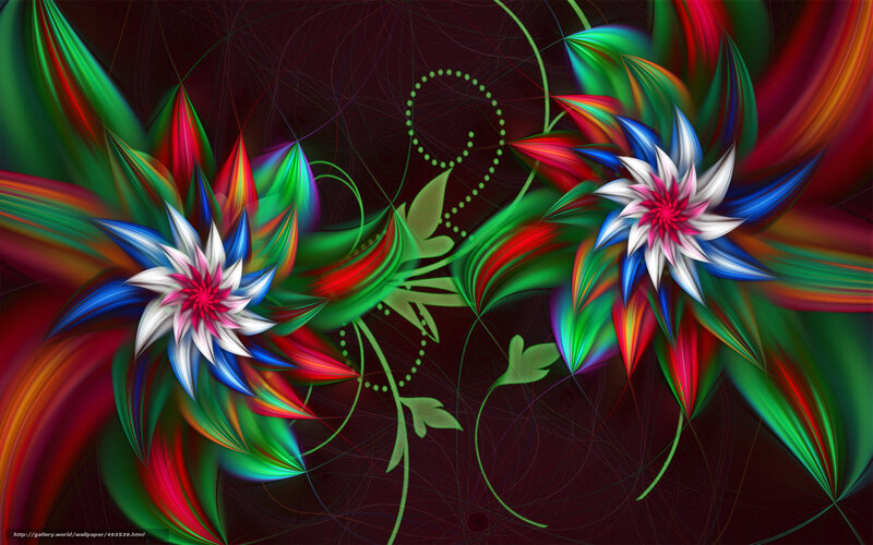 Colorful fractal floral design