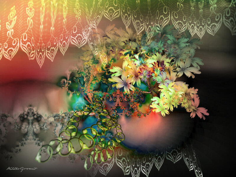 Colorful Fractal Floral Pattern — Green