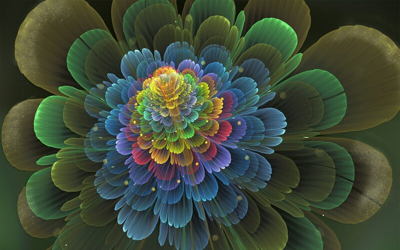 Colorful fractal flower