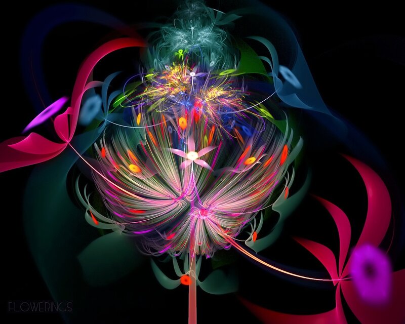 Colorful fractal flower