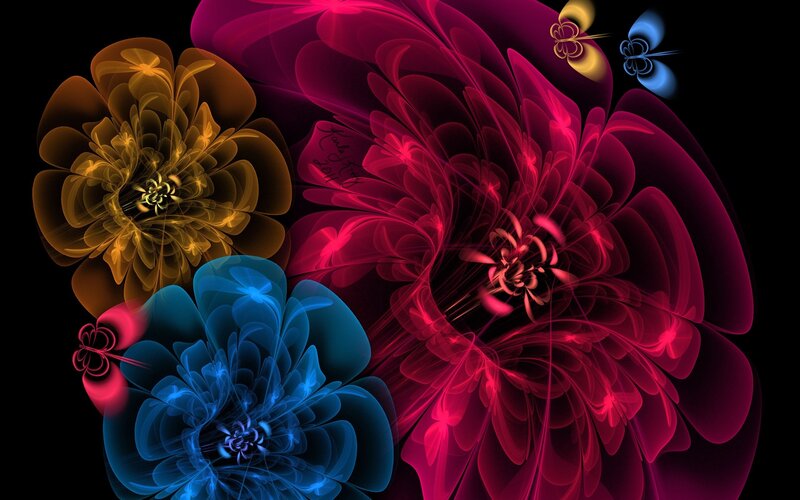 Colorful fractal flower art