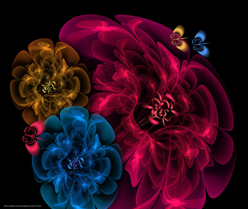 Colorful fractal flower art