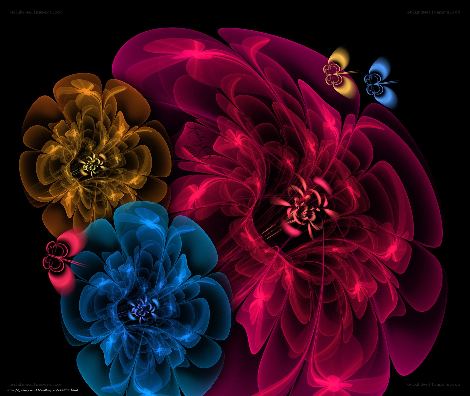 Colorful fractal flower art