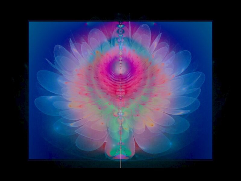 Colorful Fractal Flower — Blue, Hypnotic, Digital Art