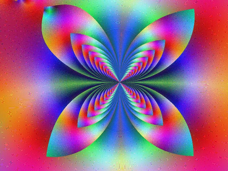 Colorful Fractal Flower — Blue, Hypnotic