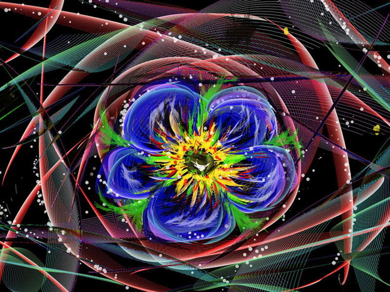 Colorful Fractal Flower — Blue, Vibrant
