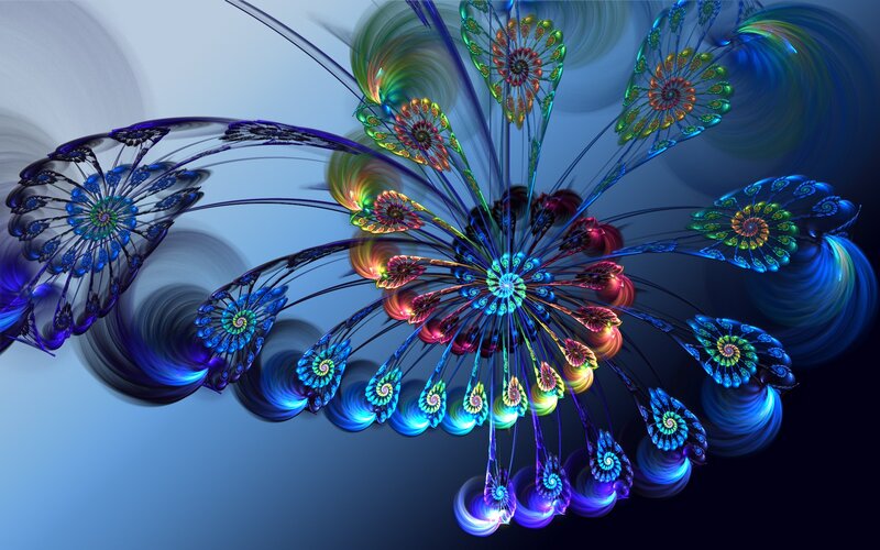 Colorful fractal flower design