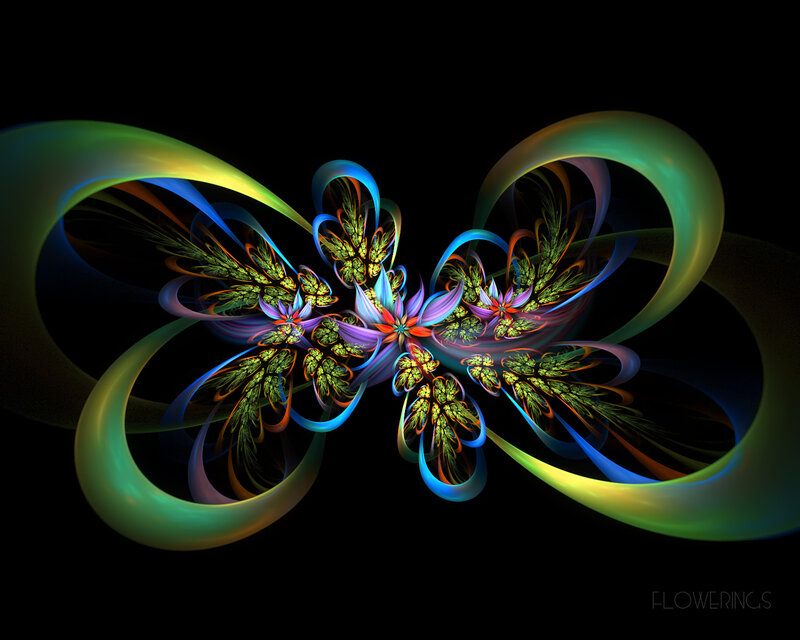 Colorful fractal flower design
