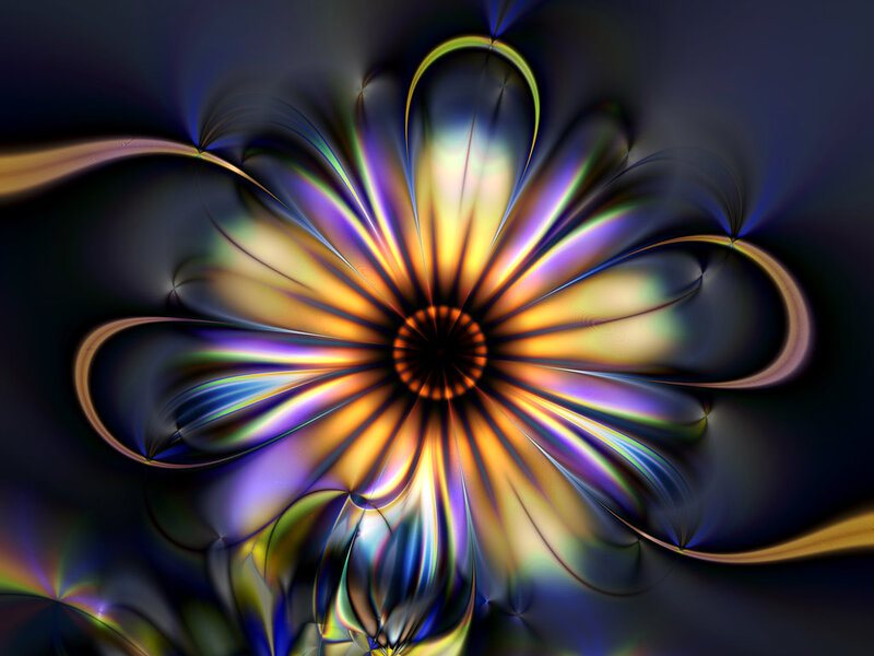 Colorful fractal flower design