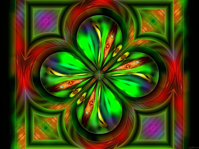 Colorful fractal flower design