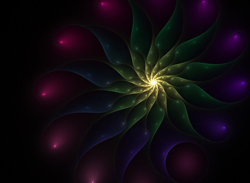 Colorful fractal flower design