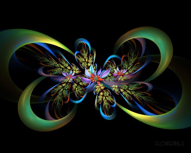 Colorful fractal flower design