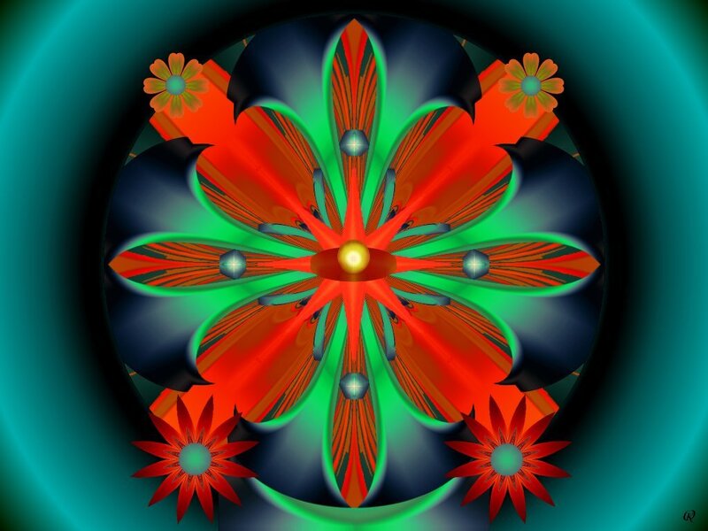 Colorful fractal flower design